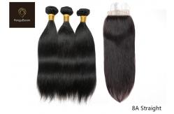 China 10inch 8A Straight Hair Bundles With Closure supplier