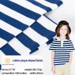 Yarn Dyed Striped Knit Fabric Pique Cotton 100% For Polo Shirt for sale