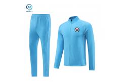 China Winter Practice Football Tracksuit with Quick Dry Polyester Fabric and Team Logos supplier
