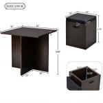 5 Piece Dining Set With Storage Ottoman 31''L Faux Wood Table And 4 Ottomans