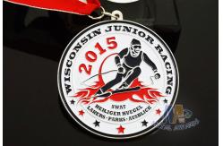 China Red / White / Blue Ribbon Custom Sports Medals For Skating , Skiing Events supplier