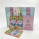 OEM Digital Printing Packaging Bag With Laminated Plastic Three Side Sealed Zipper Pouches  Flat Bags For Cookies /Candy for sale
