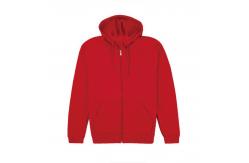 China Customized Fashionable Cotton Polyester Red Full Zipper Mens Hoodies Jackets with Pocket supplier