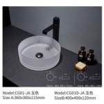 Bathroom Crystal Black Tempered Glass Basin Sink Round Colorful Diamond Design for sale