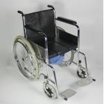 2 In 1 Folding Steel Wheelchair With Removable Seat Cushion Toilet Bowl Multipurpose Commode Chair for sale