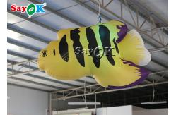 China Amusement Parks Yellow Tropical Fishes 2m Inflatable Lighting Decoration supplier