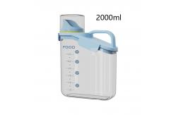 China 2000ml Capacity Plastic lunch Box Food Container with Graduation Lines supplier