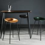 Wooden Brown Bar Table Leather 840HMM Counter Bar Chair With PVC Edging for sale