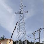 110kV 132kV 4 Legged Angular Steel Cellular Transmission Tower for sale