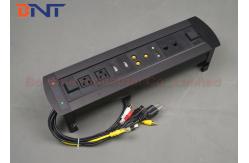 China Conference Room Tabletop Hidden Electric Rotation Power Socket 30cm Connection Wires supplier