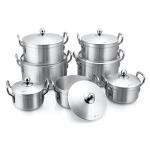 LFGB Spin Bottom Aluminum Cooking Pot With Double Handles for sale