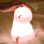 16 Color Changing Silicone Dinosaur Night Light Animal Silicone Night Lamp USB Rechargeable Touch Control Besides Lamp for sale