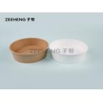 650ml PE Coating Disposable Kraft Paper Salad Bowl With Lid for sale
