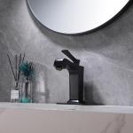 Brass Modern Single Hole Single Handle Basin Mixer in Chrome Matte Black for sale