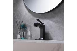 China Brass Modern Single Hole Single Handle Basin Mixer in Chrome Matte Black supplier
