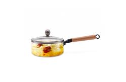 China 1800ml Clear Borosilicate Glass Soup Pot With Handle supplier