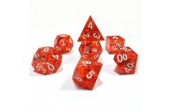 China Pixel Pomegranate Red Crystal Resin Boarding Dice Set  dnd dice supplier