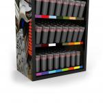 Aerosol Paint Steel Display Stands Floor Shelf Display With Customized Logo