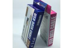 China Custom Design Gold Foil Paper USB Charger Cable Box Packaging with Printing Handling supplier