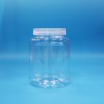 Food Grade Tamper Proof Cap clear PET Plastic Jar for Food Nuts Candy Noodles for sale