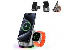 China 3in1 Dual Coil Wireless Charging Station Hidden Desktop Wireless Charger supplier