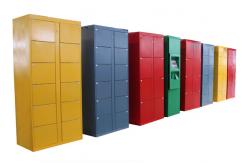 China Supermarket Rental Public Luggage Lockers With Larging Advertising Screen supplier