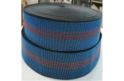 China High Tenacity Custom Lawn Elastic Chair Webbing Blue With 3 Red Straps supplier