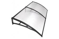 China Plastic Canopy Polycarbonate Window Awning With Blue PC Sheet Sail Finishing Awning Bracket supplier