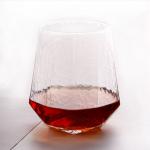 Clear Crystal Wine Glasses Diamond Shaped Lead Free Goblet OEM Service