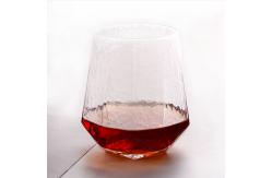 China Clear Crystal Wine Glasses Diamond Shaped Lead Free Goblet OEM Service supplier