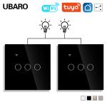 WIFI Dual Light Switch EU UK Standard 2 Gang Wifi Light Switch 240Vac for sale