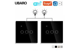 China WIFI Dual Light Switch EU UK Standard 2 Gang Wifi Light Switch 240Vac supplier