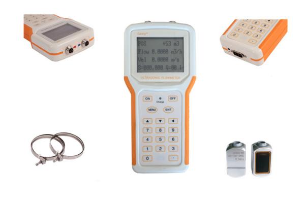 Rechargeable Battery Powered Ultrasonic Flow Meter With Clamp On Sensor