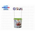 Fruit Strawberry Jam Food Table Display Stand With Metal Tube Frame Top Banner for sale