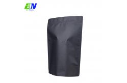 China Recyclable Black Kraft No Printing Stock Pouch Customized With Zipper supplier