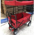 Red Collapsible Wagon Cart Collapsible Carts With Wheels Cover Push Handle for sale