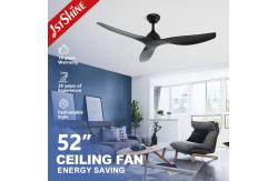 China 52 Matte Black DC Ceiling Fan Sleek ABS Blades Remote Control supplier