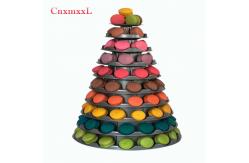 China Gray PVC Plastic Macaron Tower Stand Macaron Tier With Round Acrylic Base supplier