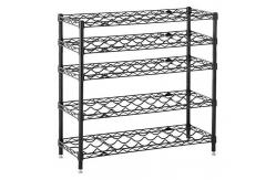 China Black Coated Wine Commercial Wire Shelving Rack ,  5 Shelf Wire Storage Unit supplier
