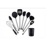 9 Pieces Silicone Cooking Kitchen Utensils Set with Storage holder. for sale