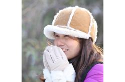 China Outdoor Lamb Custom Sheepskin Beanie Hat With Customized Plain Dyed Pattern supplier
