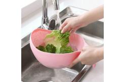 China Plastic Rice Strainer Bowl with Handle Kitchen Draining Colanders for Cleaning Vegetables supplier