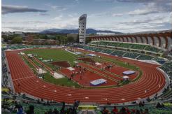 China Self knot Sandwich System Running Track Spray Coated Synthetic Jogging Track supplier