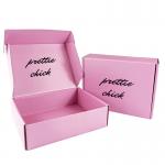 Flat Cardboard Custom Mailer Boxes Printed Pink for sale