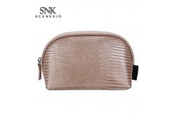 China Custom Waterproof Shell Shape Zippered PU Lipstick Makeup Toiletry Bag supplier