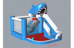 China 2.72x3.58x2.85mH Inflatable Bounce House Water Slide Shark Shape supplier