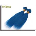 Double Stitch Weft Hair Extensions Human Hair Dark Blue Color AAAA Grade for sale