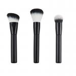 Private Label Oval Makeup Brush Set Wooden Handle Aluminum Black for sale