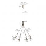 Four Legs With Lobster Clip Art Cable Hanging System Brass 1000mm Length YW86022 for sale