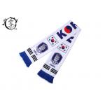 Fleece World Cup Sports Printed Scarf , Soccer Team Korea Sublimated Scarf for sale